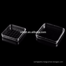 disposable square petri dish 130x130mm